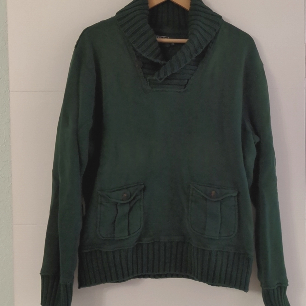 Polo Ralph Lauren Shawl Collar Thermal Academia Professor Pullover W Pockets SzL
